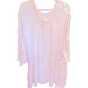 Avenue Top, Lace Detail, Sz 4X, 30/32W, Soft girl, Coquette, Neutral​, NWOT